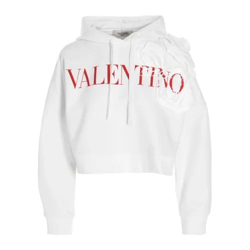 Valentino , White Logo Sweatshirt for Women ,White female, Sizes: