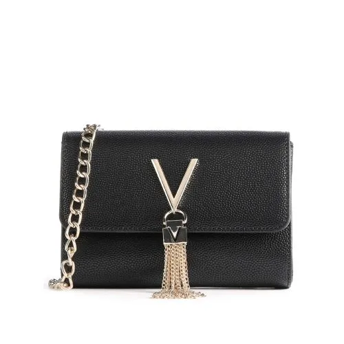 Valentino Womens Black Gold Divina Pochette Bag