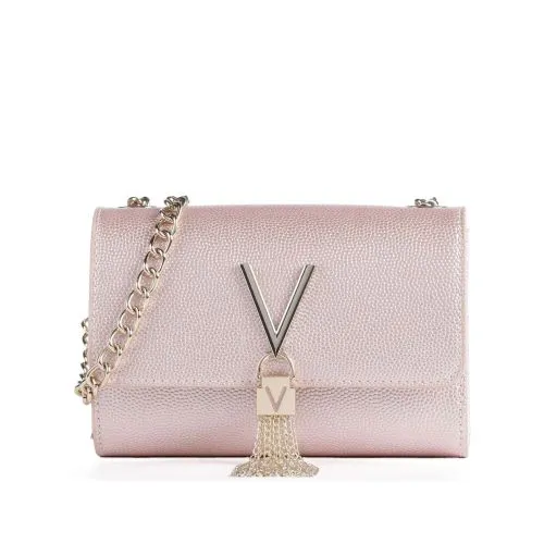 Valentino Womens Metallic Rose Divina Pochette Bag