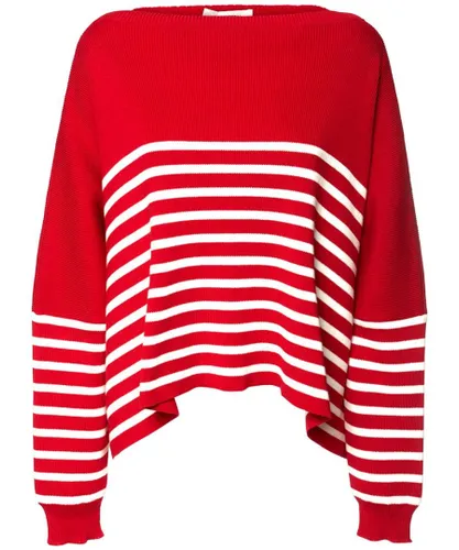Valentino Womens Pullover in Red/Ivory Cotton