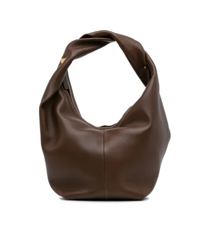 Valentino Womens Vintage Roman Stud Hobo Bag Brown Calf Leather - One Size