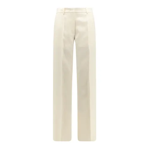 Valentino , Wool and Silk Trouser with Toile Iconographe Motif ,White female, Sizes: