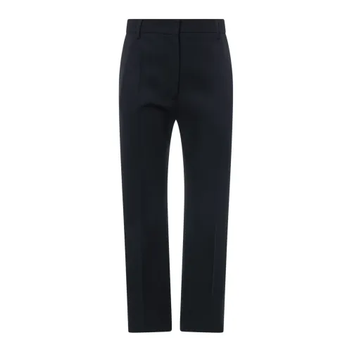Valentino , Wool Trousers with Hook, Button, and Zip ,Black female, Sizes: