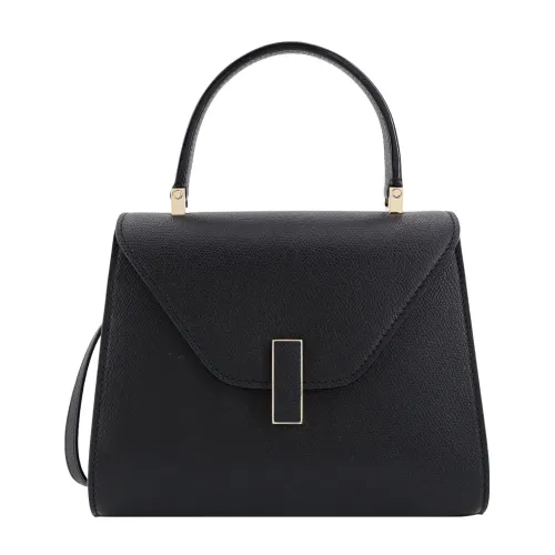 Valextra , Black Leather Handbag with Adjustable Strap ,Black female, Sizes: ONE SIZE
