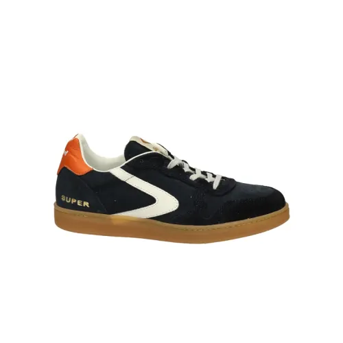 Valsport 1920 , Blue Suede Super Sneaker with Contrast Heel ,Blue male, Sizes: