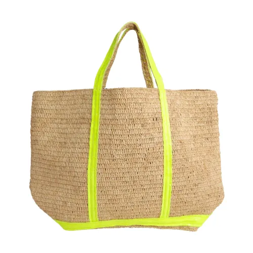 Vanessa Bruno , Yellow Raffia + Sequins Shopping Bag ,Yellow female, Sizes: ONE SIZE