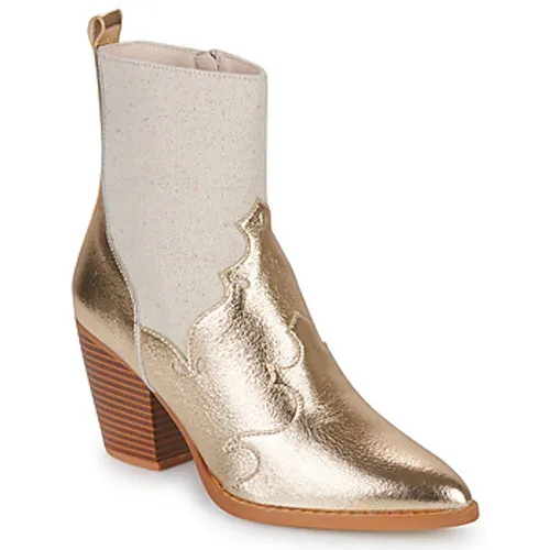 Vanessa Wu  KELSEY  women's Low Ankle Boots in Gold