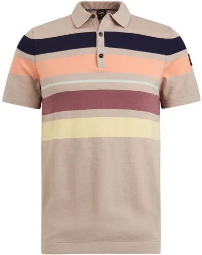 Vanguard Knitted Polo Shirt Beige Multicolour