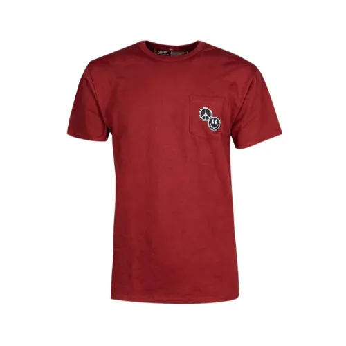 Vans , Basic T-Shirt ,Red male, Sizes:
