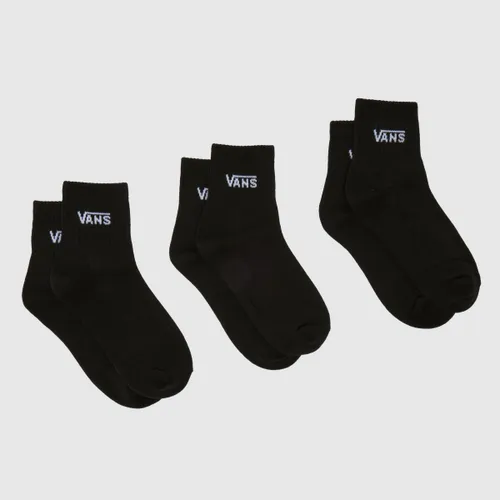 Vans Black & White Half Crew Sock 3 Pack