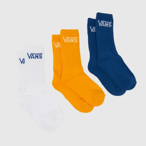 Vans Blue Kids Classic Crew Socks 3 Pack