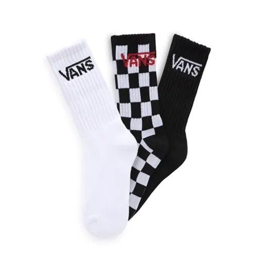 Vans Boys Classic Crew Socks (3 Pack) - Black & White