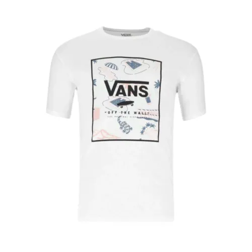 Vans , Classic Box Print T-Shirt ,White male, Sizes: