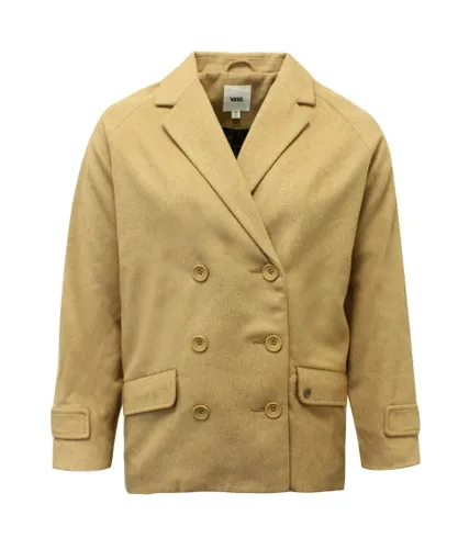 Vans G Revival Coat Beige Button Up Winter Womens Blazer Jacket V2Y6ELK A42A Cotton