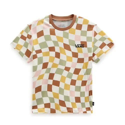 Vans Girls Checker Print T-Shirt - Ochre