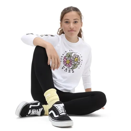 Vans Girls LS Elevated Floral T-Shirt - White