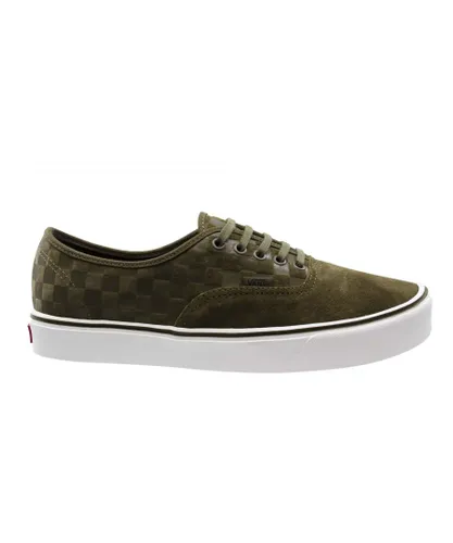 Vans Green Suede Leather Checkerboard Mens Lace Up Trainers XB3HYN
