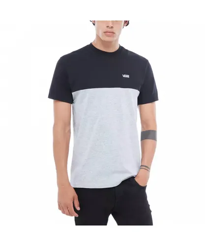 Vans Mens Men’s Colourblock T-Shirt in Black/Athletic Heather - Grey Cotton
