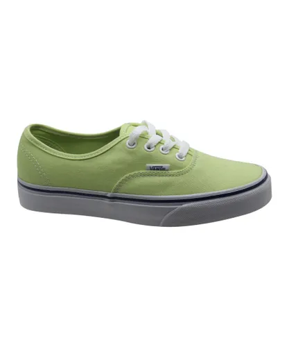 Vans Off The Wall Low Authentic Lime White Lace Up Unisex Trainers ZUKFSN B83C - Green Canvas
