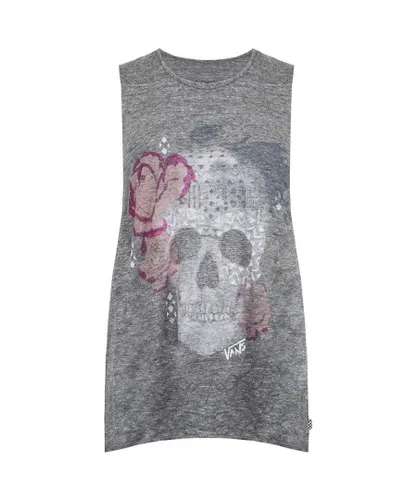 Vans Off The Wall Sketchy Skull Womens Grey Top cotton