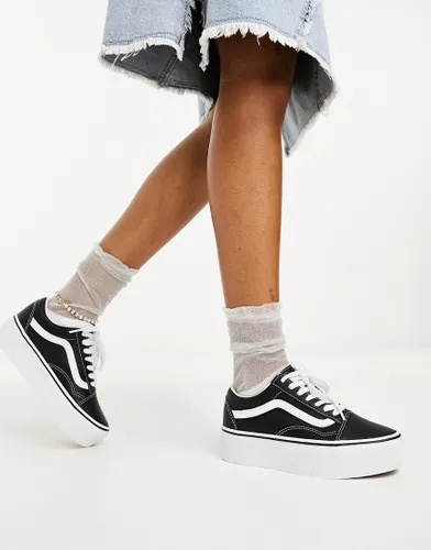 Vans Old Skool Stackform Leather trainers in black and white
