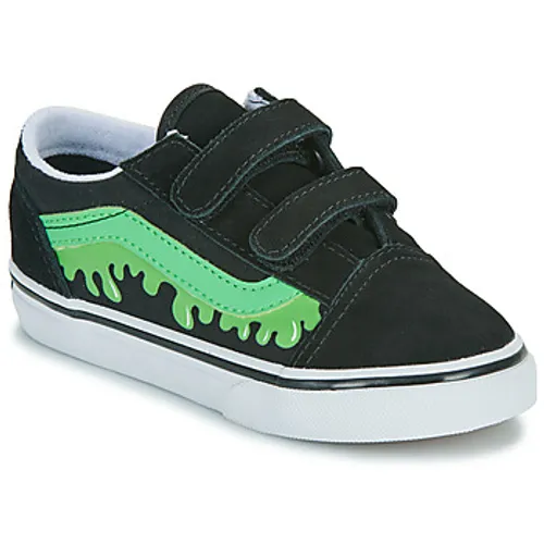 Vans  Old Skool V GLOW SLIME BLACK/GREEN  boys's Children's Shoes (Trainers) in Black