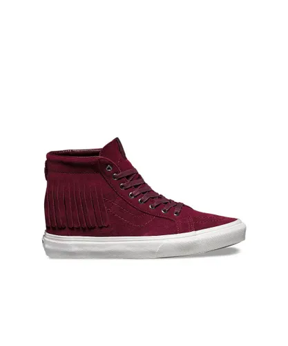 Vans SK8-Hi MOC Lace-Up Red Suede Leather Womens Plimsolls 315JU1 Leather (archived)