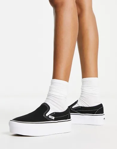 Vans Slip On stackform trainers in black and white-Multi
