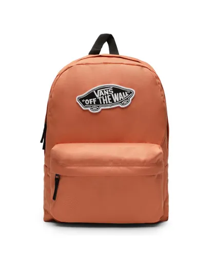 Vans Unisex Logo-adorned Fabric Backpack with Zip Fastening in Orange - One Size