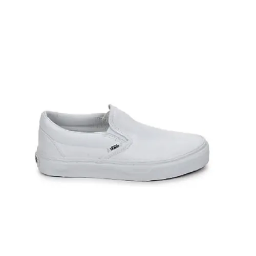 Vans , White Slip Ons Without Laces ,White unisex, Sizes: 2 UK, 10 UK, 4 1/2 UK, 7 UK, 2 1/2 UK, 3 UK, 11 UK, 1 UK, 5 UK, 8 1/2 UK, 4 UK, 10 1/2 UK, 6