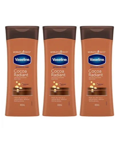 Vaseline Unisex Intensive Care Body Lotion Cocoa Radiant 400ml, 3 Pack - Brown - One Size