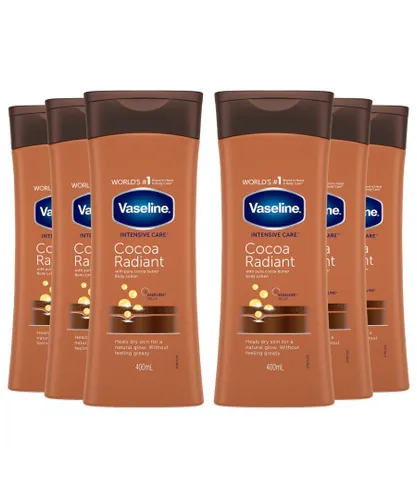 Vaseline Unisex Intensive Care Body Lotion Cocoa Radiant 400ml, 6 Pack - Brown - One Size