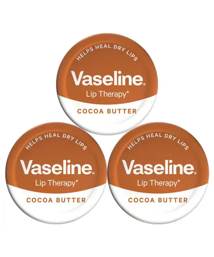 Vaseline Unisex Lip Therapy Petroleum Jelly Cocoa Butter 20gm, 3 Pack - Brown - One Size