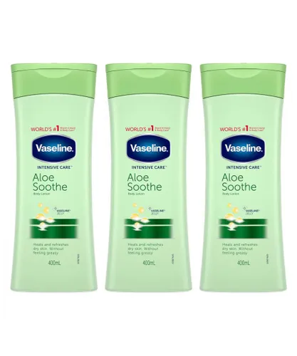 Vaseline Womens Intensive Care Body Lotion, Aloe Soothe, 400ml 3 Pack - NA - One Size