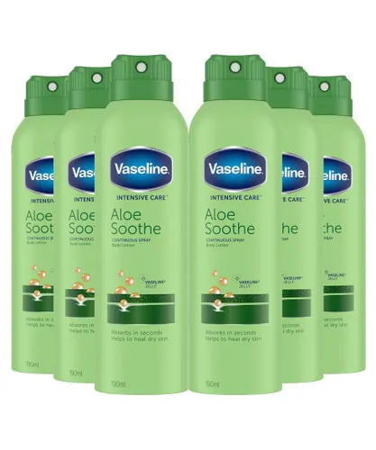 Vaseline Womens Intensive Care Spray Moisturiser Aloe Soothe 190ml, 6 Pack - NA - One Size