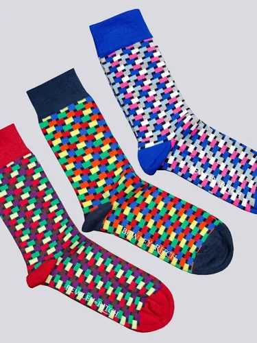 Vasili Socks 3pk Blue/Orange/Red - One Size 6-11