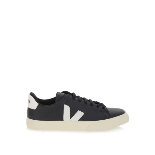Veja , Black White Leather Sneakers Campo ,Black male, Sizes: