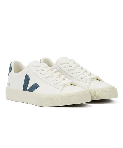 Veja Campo California Mens White/Blue Trainers Leather
