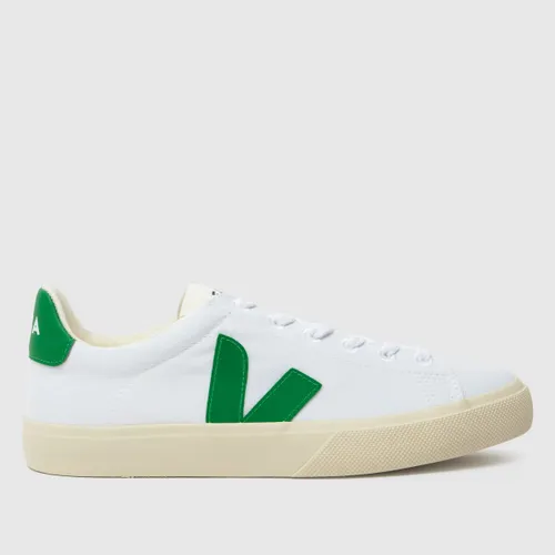 Veja Campo Trainers in White & Green
