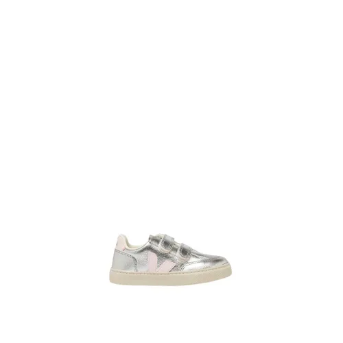 Veja , Chrome-Free Silver Leather Sneakers ,Gray female, Sizes: