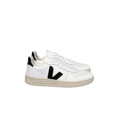 Veja , CWL White Black Sneakers V-10 ,White female, Sizes:
