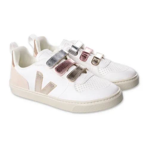 Veja , Stylish White Leather Sneakers for Girls ,White unisex, Sizes: