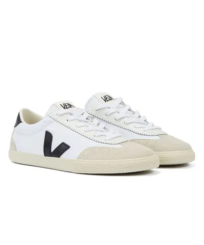 Veja Volley WoMens White/Black Trainers Cotton