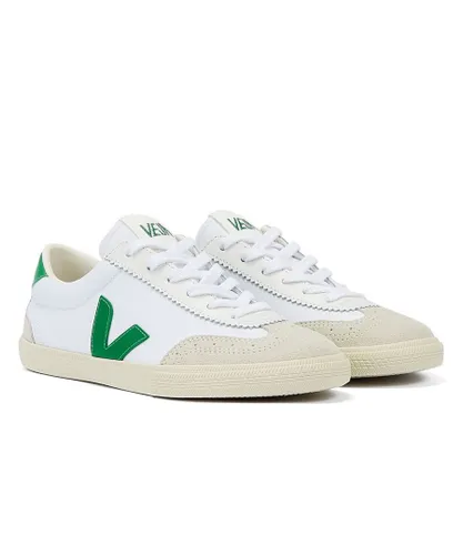 Veja Volley WoMens White/Emeraude Trainers Suede