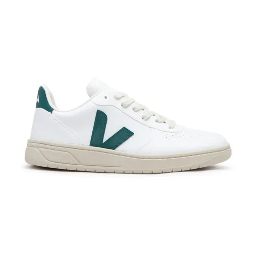 Veja , White/Green Vegan Tennis-Inspired Sneaker ,White female, Sizes: