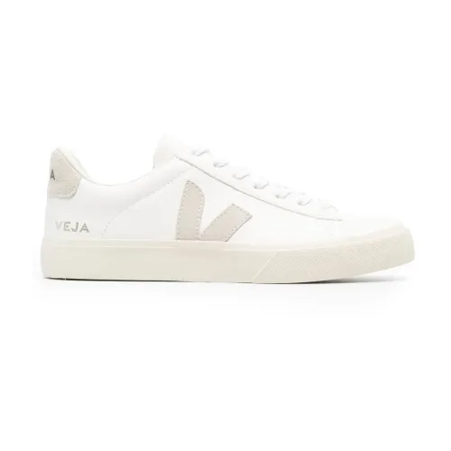 Veja , White Leather Sneaker with Grey Heel ,White female, Sizes: