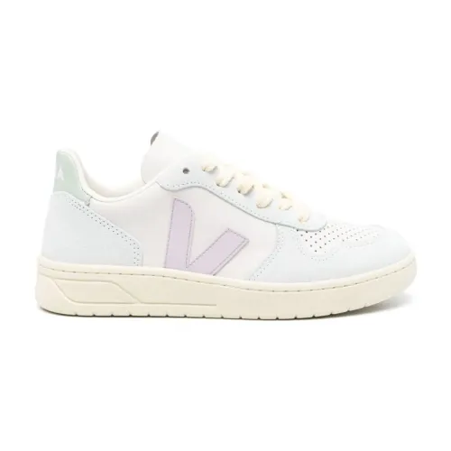 Veja , White Leather Sneakers with ChromeFree® Panels ,White female, Sizes: