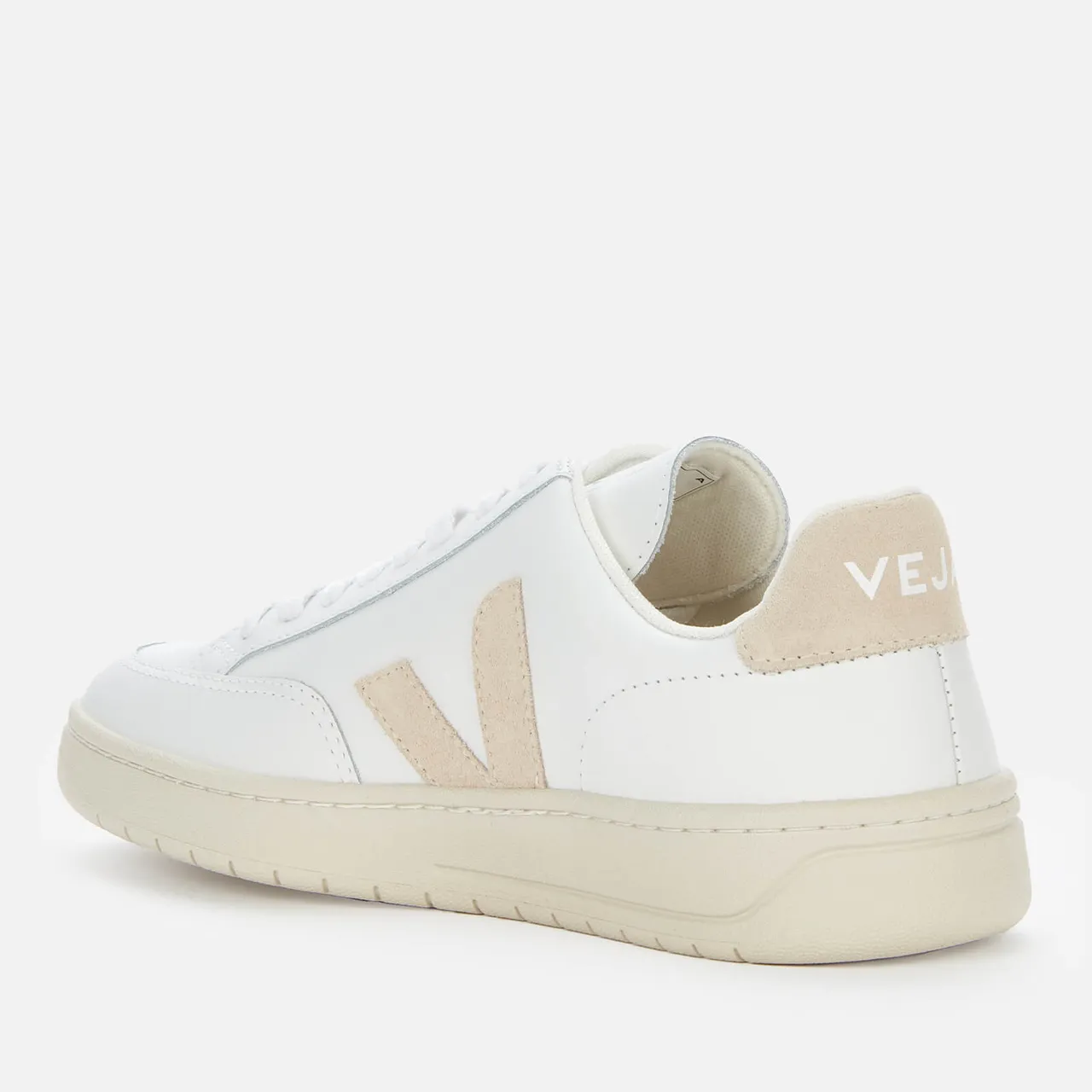 Veja Women's V-12 Leather Trainers - Extra White/Sable - UK