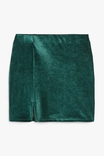 Velvet mini skirt - Green