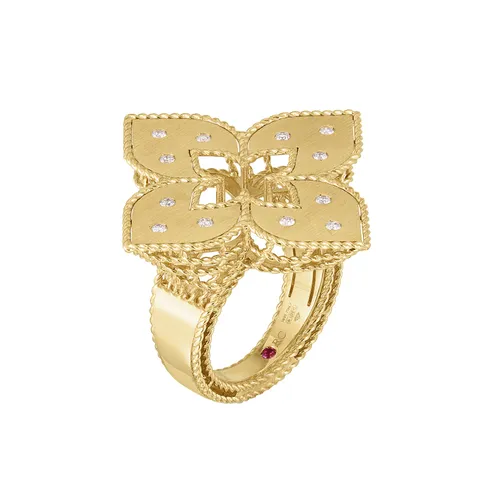Venetian Princess 18ct Yellow Gold 0.17ct Diamond Ring - Ring Size R.5